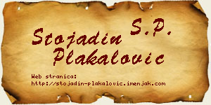 Stojadin Plakalović vizit kartica